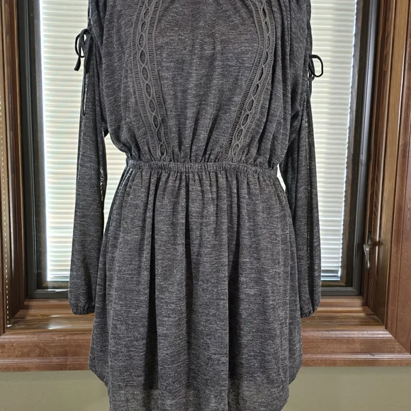 Miss Me Charcoal Long Sleeve Dress - Picture 2 of 8